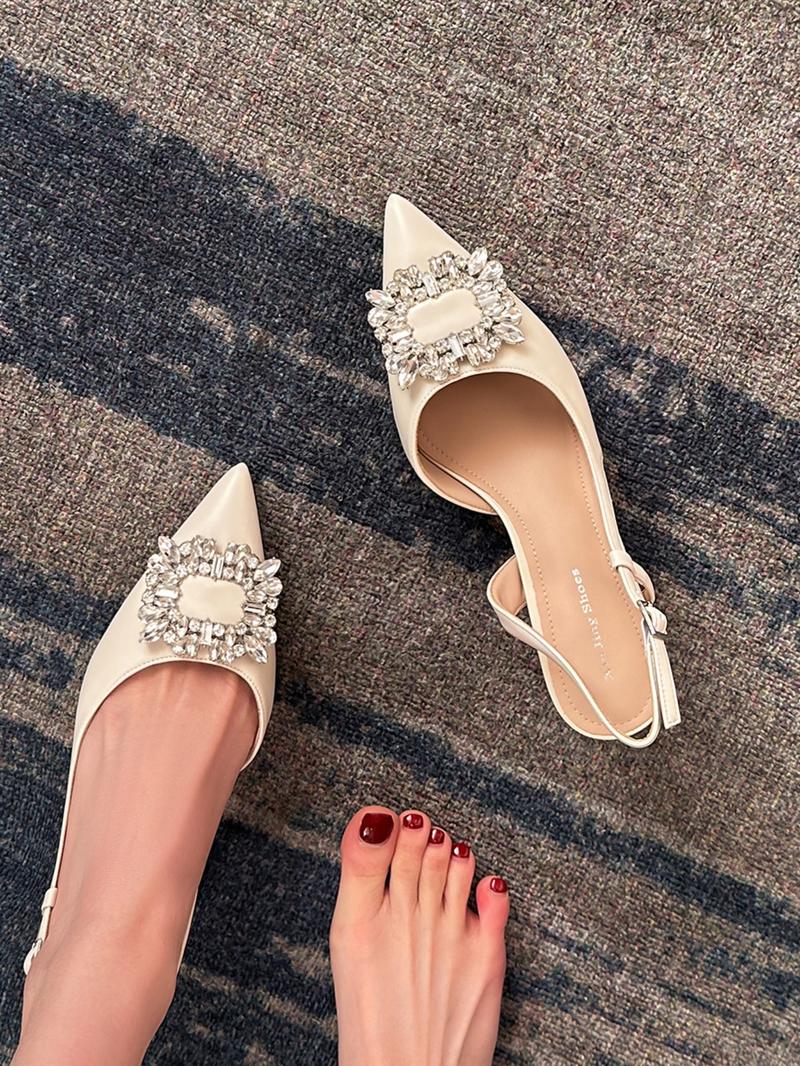 Women's Elegant Rhinestone Decorated Heels, Trendy Pointed Toe High Heel Shoes, Fashionable Heels for Party & Daily Wear