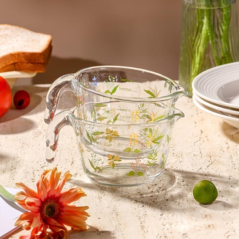 Glass Measuring Cup with Handle | Heat-Resistant Food Grade | Ideal for Baking, Mixing Eggs, Milk & Cooking