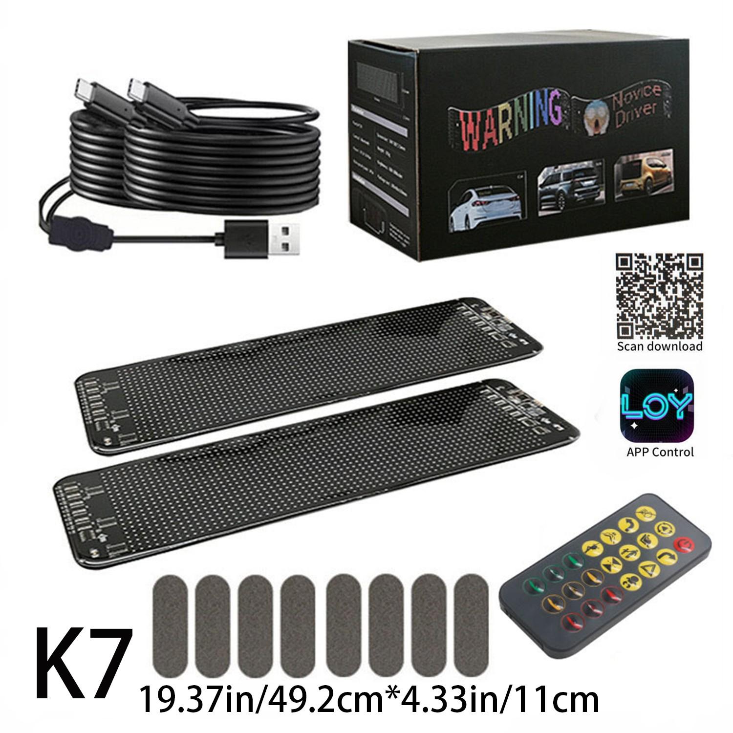 Programmable LED Flexible Screen, Car Electronic Display, Soft Screen Window Glass Decoration Light, USB Plug, APP Programming, Universal Fit, LED Lights