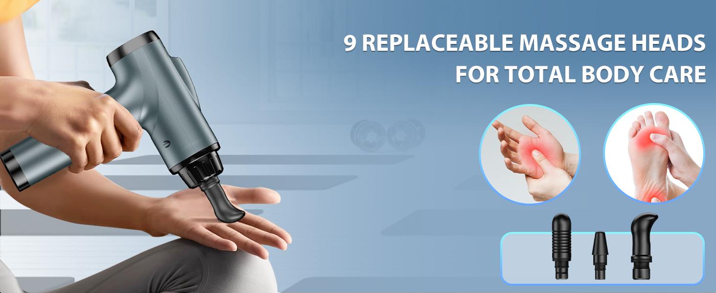 30 Speed Deep Tissue Massage Gun (M68-7) - 9 Heads for Knee Foot Neck Back, Massage Device for Pain Relief & Recovery, Perfect Gift