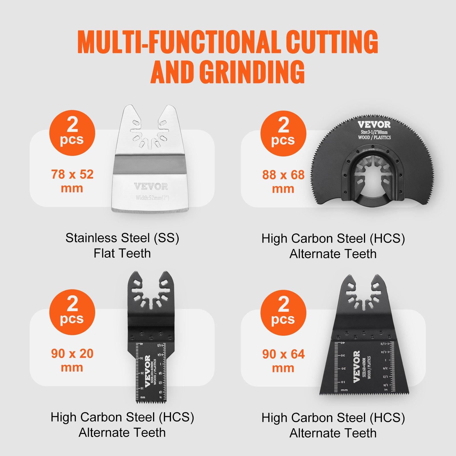 VEVOR 30PCS Multi Tool Blades Kits, Universal Quick Release Oscillating Saw Blades, 8 Types Wood Metal Plastic Oscillating Tool Blades, Fit Dewalt Bosch Milwaukee Hitachi Chicago Craftsman VEVOR 30PCS Multi Tool Blades Kits, Universal Quick Release Oscillating Saw Blades, 8 Types Wood Metal Plastic Oscillating Tool Blades, Fit Dewalt Bosch Milwaukee Hitachi Chicago Craftsman
