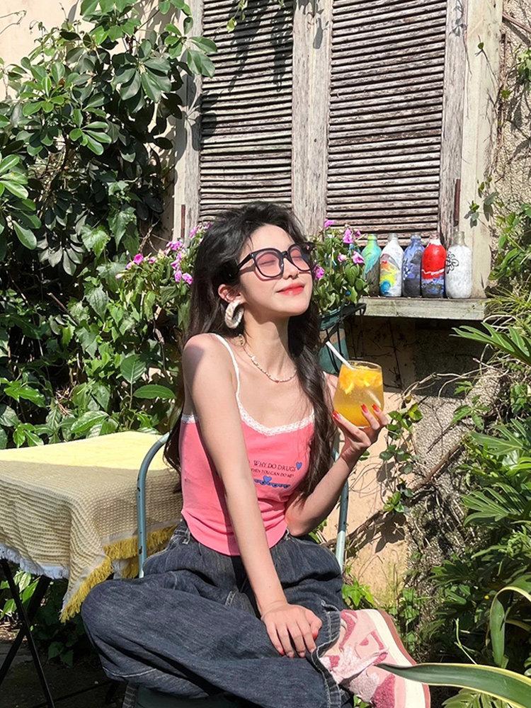 Dopamine blush large frame sunglasses women's Korean version 2026 new high-end seaside vacation UV-proof sunglasses