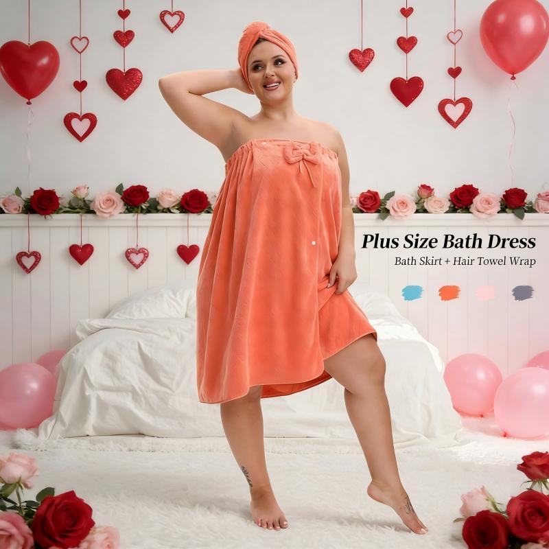 Set of 2 Includes a Large Adjustable Bath Skirt with in Sizes XXL-XXXXL (81*210Cm) And a Triangular Hair Drying Cap. Multicolored,Thickened Enlarged, Suitable for Home Use, Travel, Steam Rooms, Spas