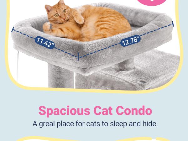 Allewie 29 Inches Cat Tree Tower/Plush Perches Platform/Condo/House/Sisal Scratching Posts/Multi-Level Activity Center Furniture for Kittens/Beige/Dark Grey/Grey/Pink,#TikTokShopBlackFriday #Christmas Gifts