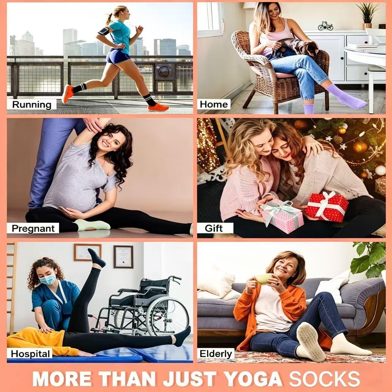 Women's Yoga Socks with Strap, Non-Slip Ballet Barre Socks, Anti-Skid Grip Bottom, Ideal for Dance, Fitness, Workout, Home Use