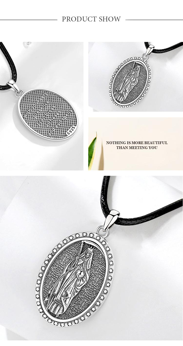 Santa Muerte Protection Pendant Necklace, 925 Sterling Silver Amulet, Mexican Saint Medallion, Holy Death Folk Amulet, Day of the Dead Jewelry Santa Muerte Protection Pendant Necklace, 925 Sterling Silver Amulet, Mexican Saint Medallion, Holy Death Folk Amulet, Day of the Dead Jewelry