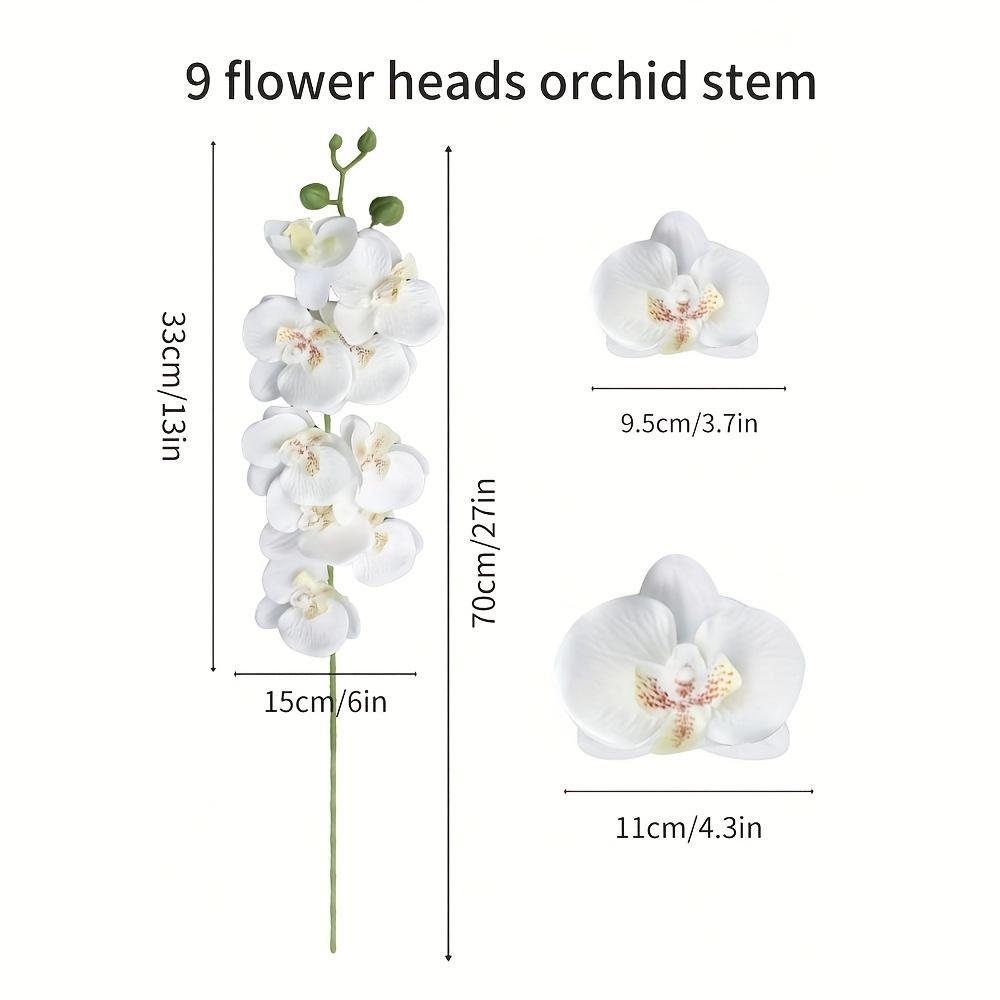 3 artificial butterfly orchids with simulated tactile flower heads and artificial stems, suitable for engagement/wedding bridal bouquets, Valentine's Day, Mother's Day, Easter, spring/summer indoor home garden decoration