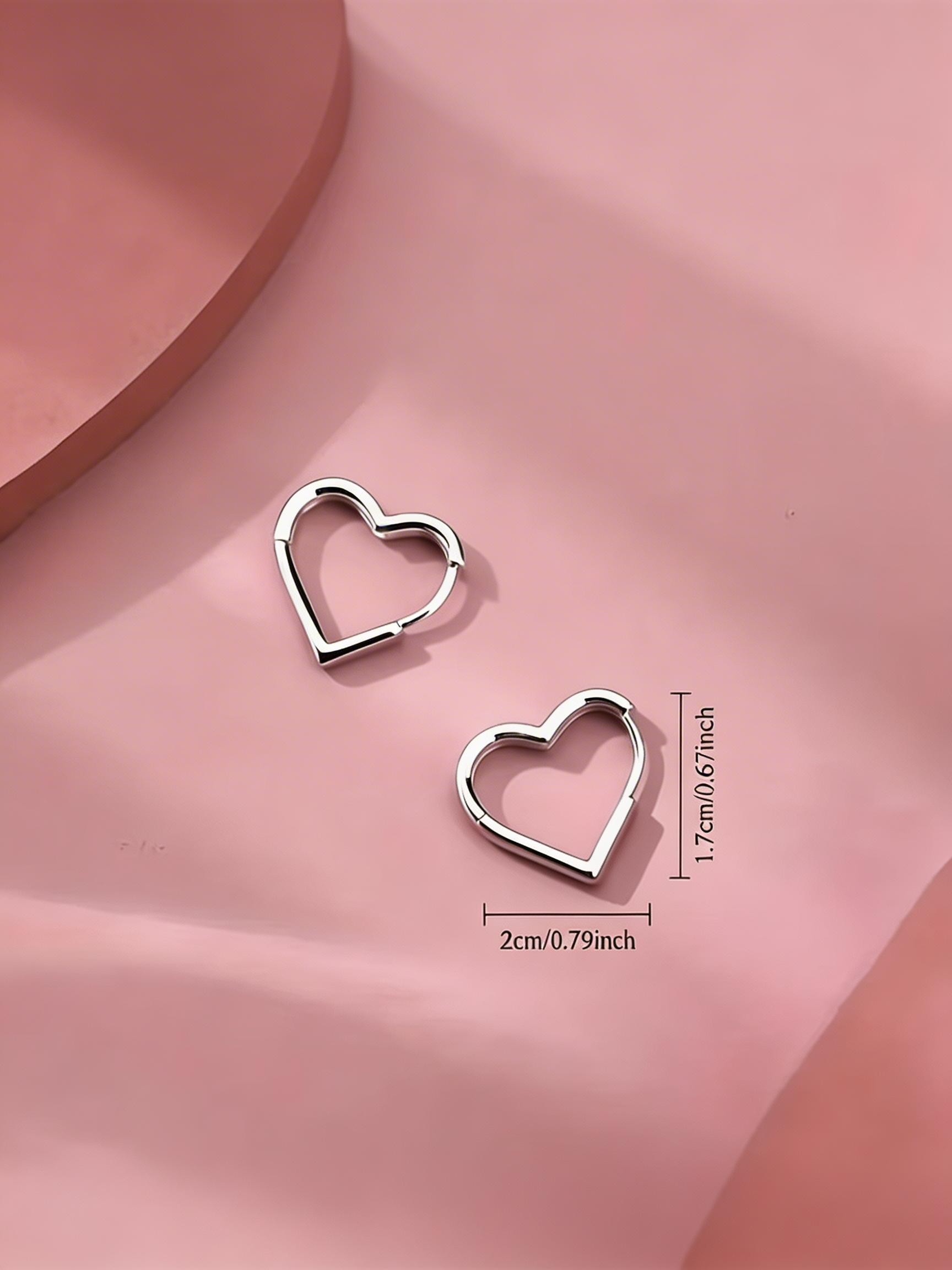 Heart-Shaped Earrings, Low Allergy High-Quality Stainless Steel, Elegant and Simple, Perfect for Daily Wear or Party Decor, Creative Valentine's Gift