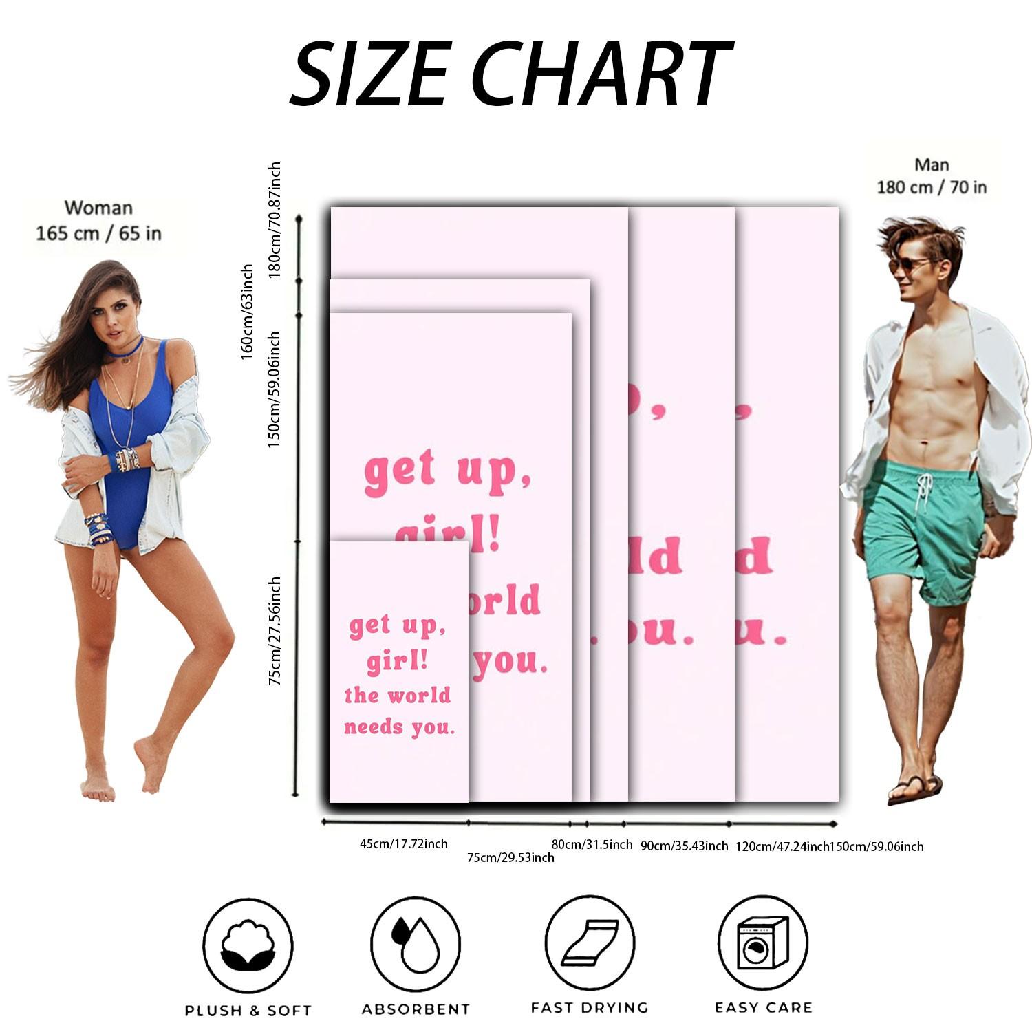 1PC Inspirational Quote Beach Towel for Friends | Soft Outdoor Towel for Travel Yoga Camping Swimming | Vacation Must-Have Gift | Pool & Beach Holiday Essentials