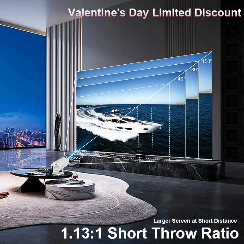 [US Warehouse] HYA300Pro Upgraded Projector with Dual Wi-Fi 6, BT5.4 Support, Native 1280*720P, Android 11, Built-in Speaker, Remote Control Included, Home Theater Outdoor，Valentine's Day/Birthday Gifts