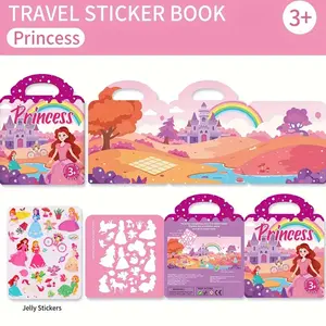 Reusable Sticker Book, Sticker Album, Portable Washable Stickers for Fridge Helmet Glass Desktop DIY Decoration, Silent Busy Learning Art Class Party Christmas Gift, Diy Sticker Paper