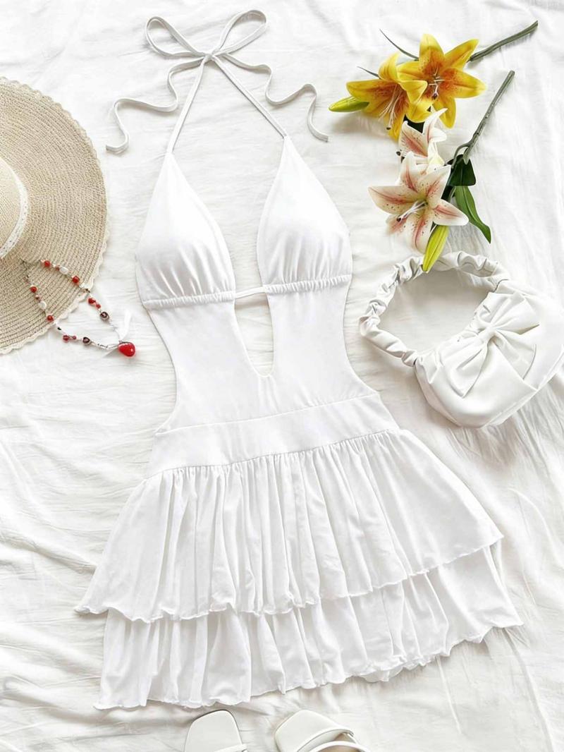 Sexy Backless Party Dress, Slim-Fitting Y2K Style, Women's Cross-Border Fashion, High-Waisted Belted Design, Perfect for Parties