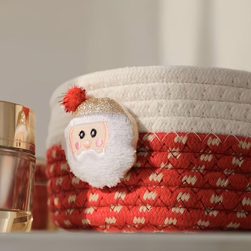 Warm Christmas Woven Storage Basket Cartoon, Party Holiday Storage Basket, Desktop Storage Basket Key Storage, Can Be Used for Candy/Christmas Gingerbread Storage/cosmetic Storage, Gift Box Decoration Storage Box, Valentine's Day/Easter Gifts.