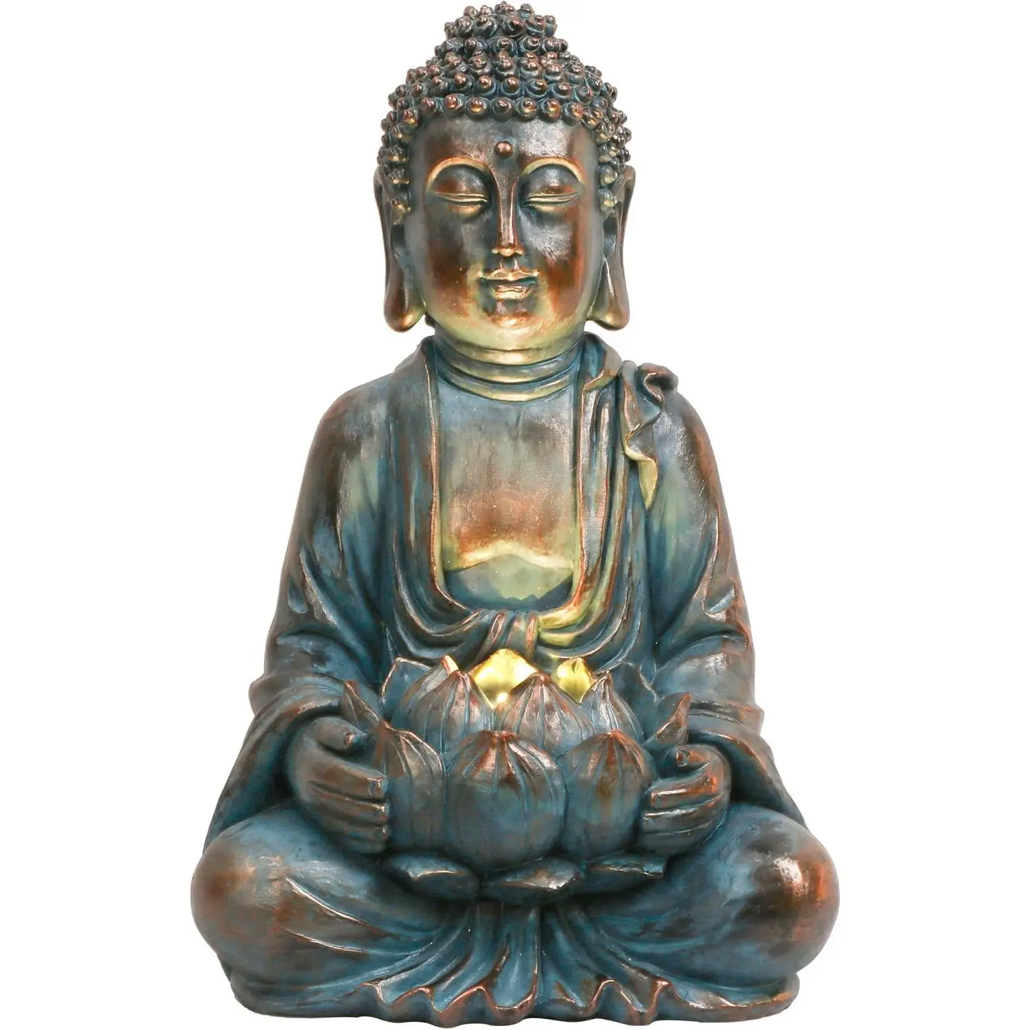 Meditating Buddha Statue for Garden Decor with Outdoor Solar Lights, Large  Outdoor Decor Garden Statue Sculpture for  Lawn Yard Decor Gifts for Mom, 7.1''