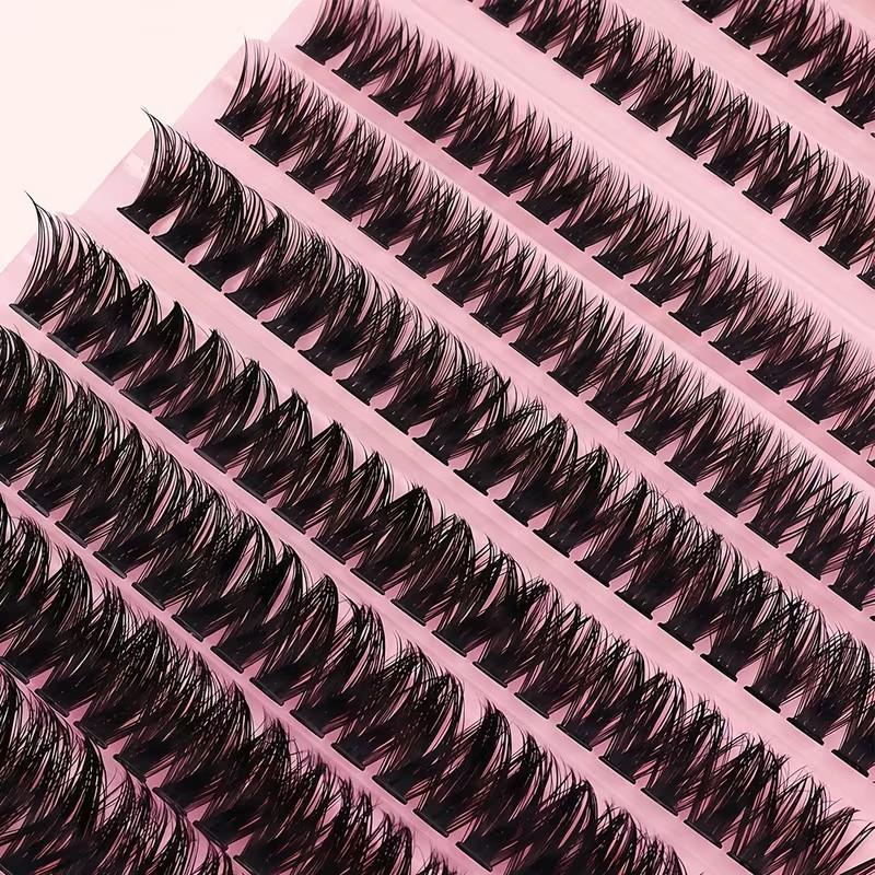 Lash Clusters 80D DIY Cluster Lashes Volume Eyelash Clusters Eyelash Extensions False Eyelashes Black Individual Lashes Super Thin Lash Band Wispy Lash Extension at Home DIY Dramatic Lashes, Lengthening Volumizing Lashes (60D,8-16mm)