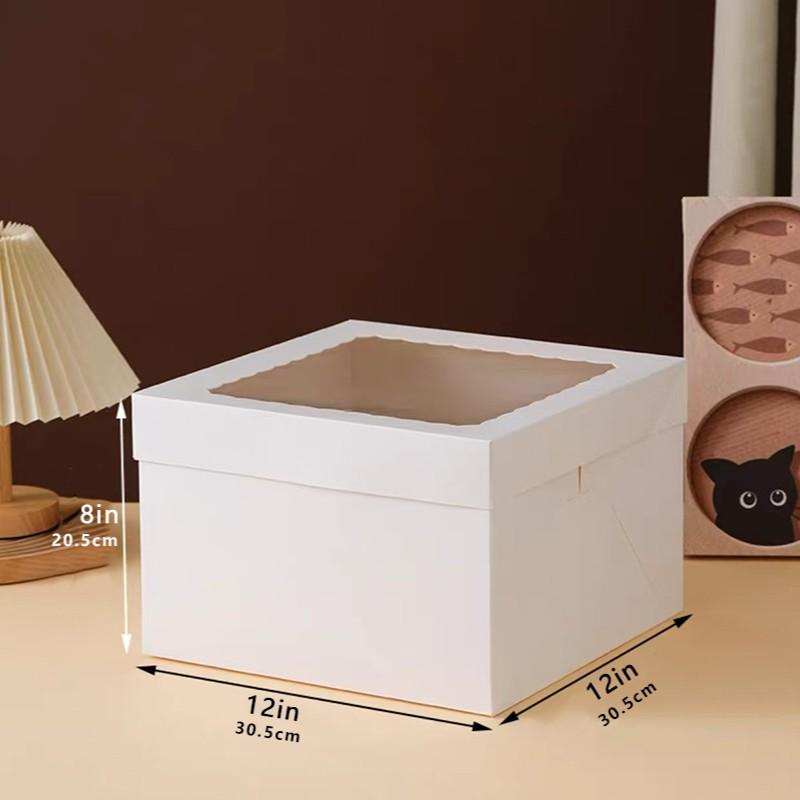 10pcs Cake Boxes, Cake Carrier with Large Window, Ideal for Baking Cookies, Pies, Paper Cups, Pastries, Bakery Transport Containers