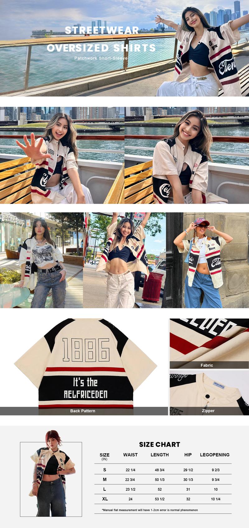 Aelfric Eden Zipper Stitching Racing Short Sleeve Shirt