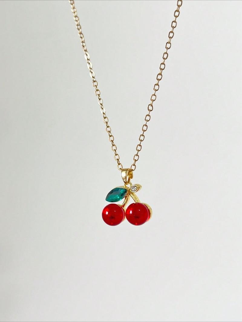 Women's Retro Star Cherry Pendant Necklace Set, Trendy Multi-Layered Design for Daily Wear & Parties, Perfect Gift for Her, Layered Necklaces