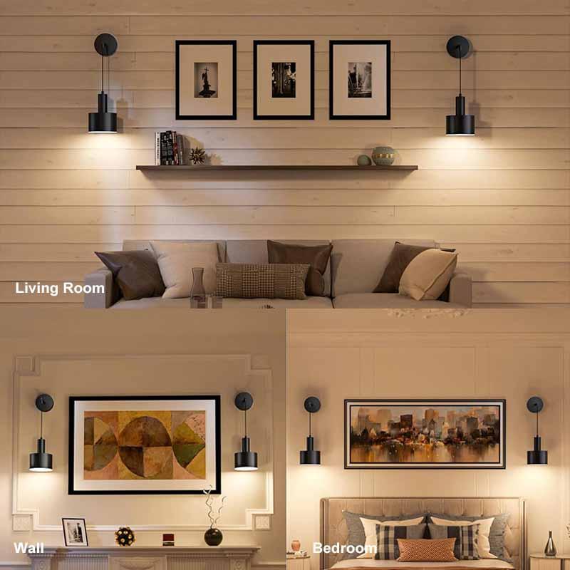 2 Piece LED Rechargeable Wall Light Set, Modern Iron Art Wall Lamp, RGB Remote Control Indoor Decor Lighting, Modern Mood Lighting