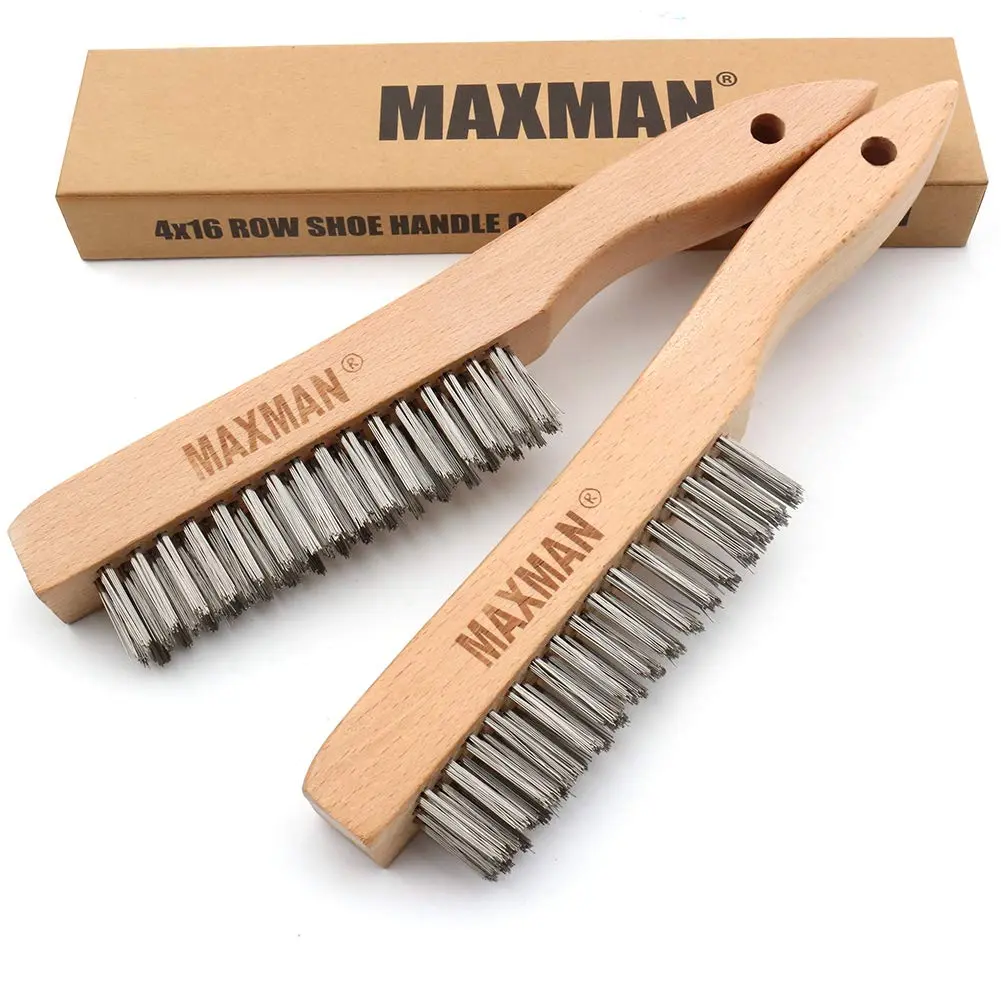 Wire Brush 2Pcs, 10" Stainless Bristles, Rust & Remover
