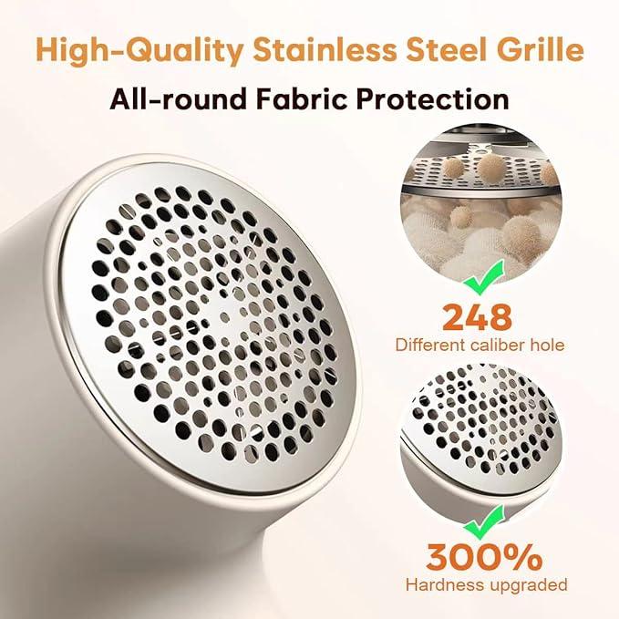 Dealsforyoudays-Fabric shaver, Rechargeable Lint Remover, Electric lint shaver, Hairball trimmer, Household Gadgets, Cleaning Products, 3-Speeds, 6-Leaf Blades, LED Digital Display, Efficient Removal of Laundry, for Socks, Sofas