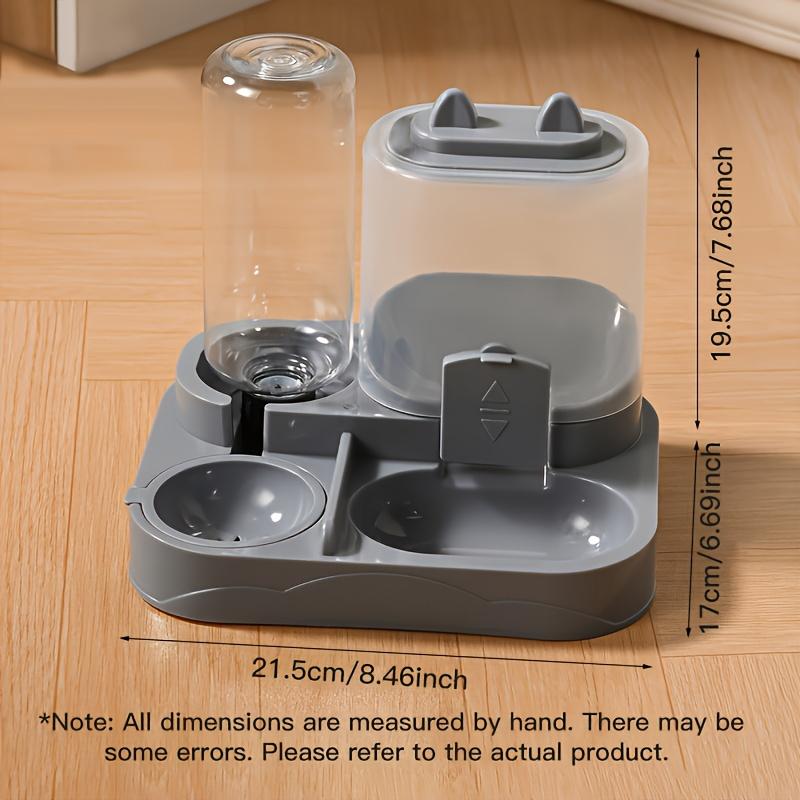 2-In-1 large-capacity cat feeder and water dispenser - wet and dry separation, durable plastic, perfect for indoor pet drinking and healthy eating needs, cat food and water dispenser, portable design, suitable for dogs