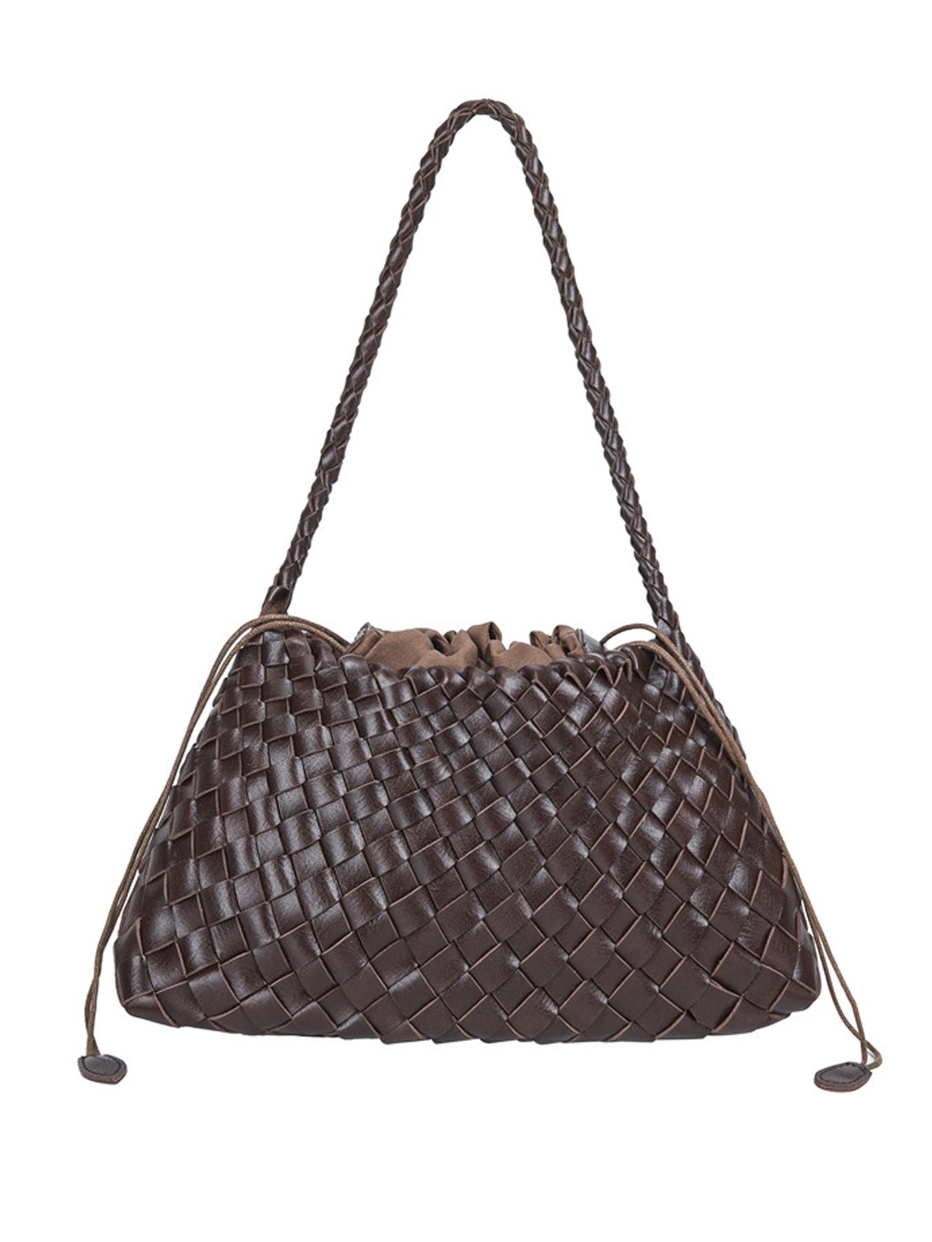 Woven Tote Bag for Women Hand Shoulder Bag Weave Purse Woven Leather Handbag