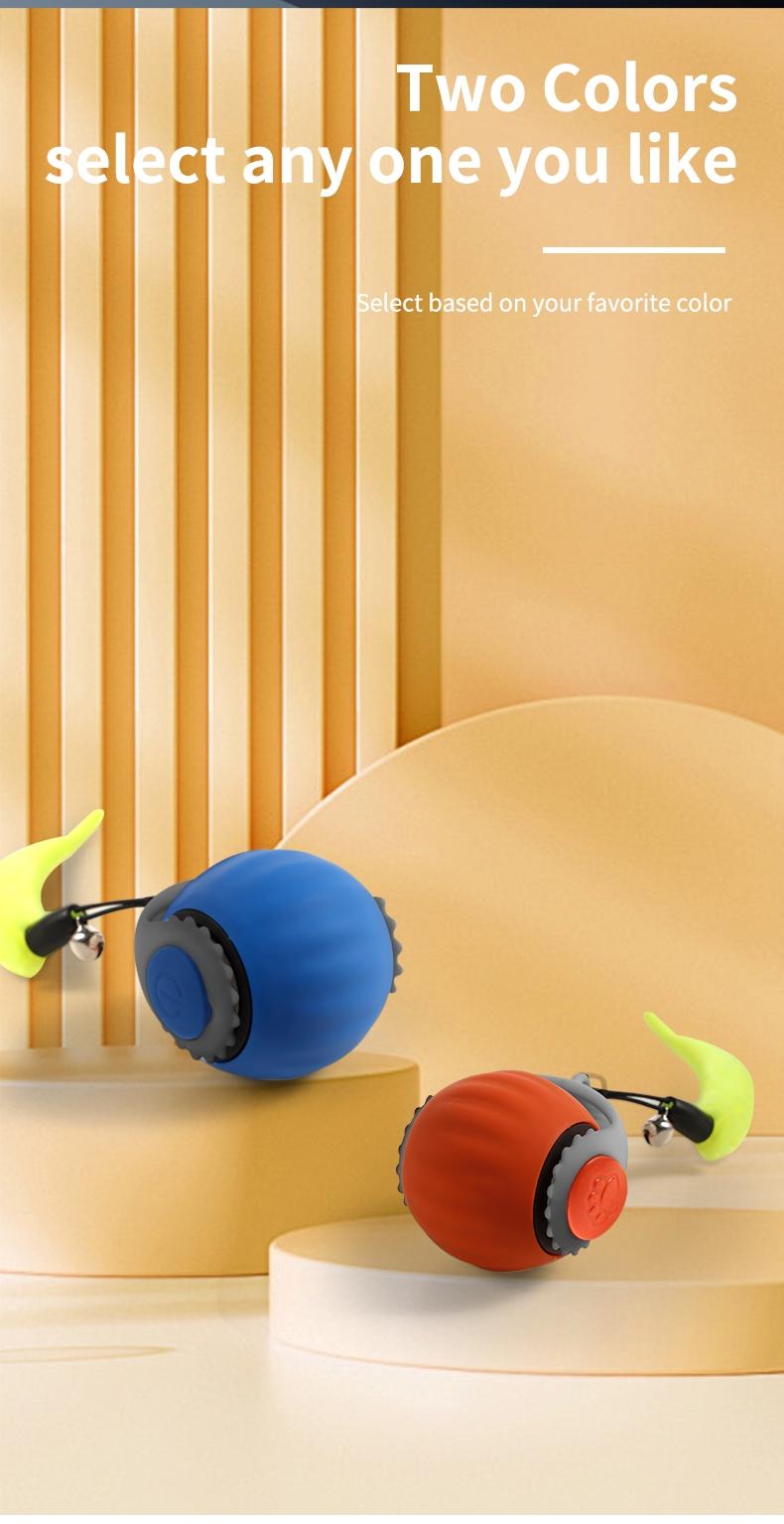 1 fast-moving cat toy ball with tail - automatic rolling ball - intelligent induction activation - can be charged by usb - suitable for large, medium and small cats to play indoors