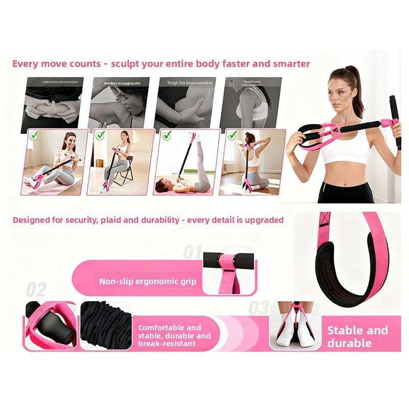 Adjustable 30-90lbs Full Body Resistance Bands Set – Portable Leg Stretcher, Ab Trainer & Foot Pull Rope for Home Gym, Tone Arms, Core, Butt & Thighs, Abs