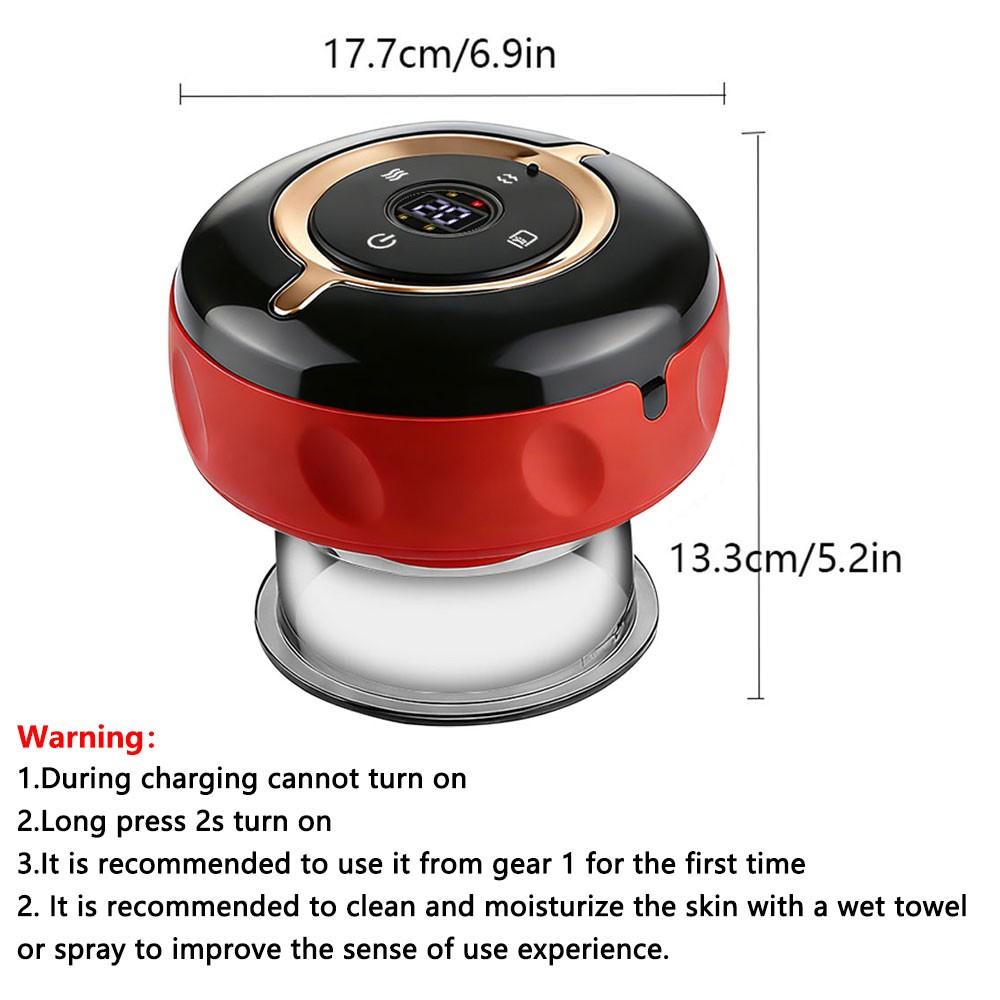 Smart Red Light Cupping Massager with Remote, Electric Heating Gua Sha Tool, 12 Levels Vacuum Suction, 12 Heat Settings, Portable Wireless Massage, Body Relaxation, Gift