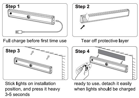 Diomart Under-Cabinet Lighting, Dimmable RGB Stripe 48 LED Stripes with Remote - 15 Color-Changing Nightlight for Home-Shelf, Kitchen, and Pantry. Colorful Backlight