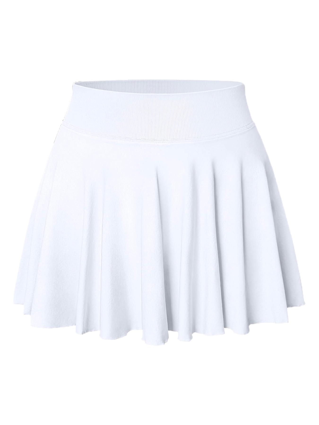 Women's Solid Color 2 in 1 High Waist Pocket Sports Skort, Casual Sporty Skort, Casual Comfy Breathable Skort for Tennis Golf, Ladies Sportswear for All Seasons