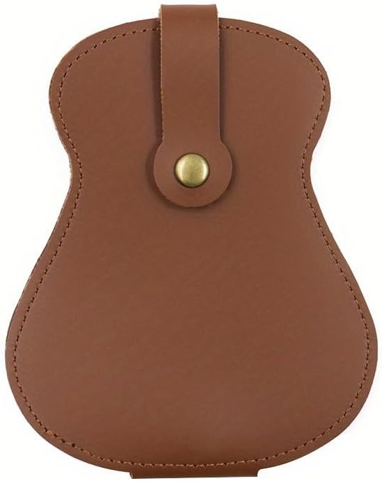 Leather Guitar Pick Holder Case,Handmade PU Leather Guitar Plectrum Holder with 18 Slots for Guitar Picks (green)