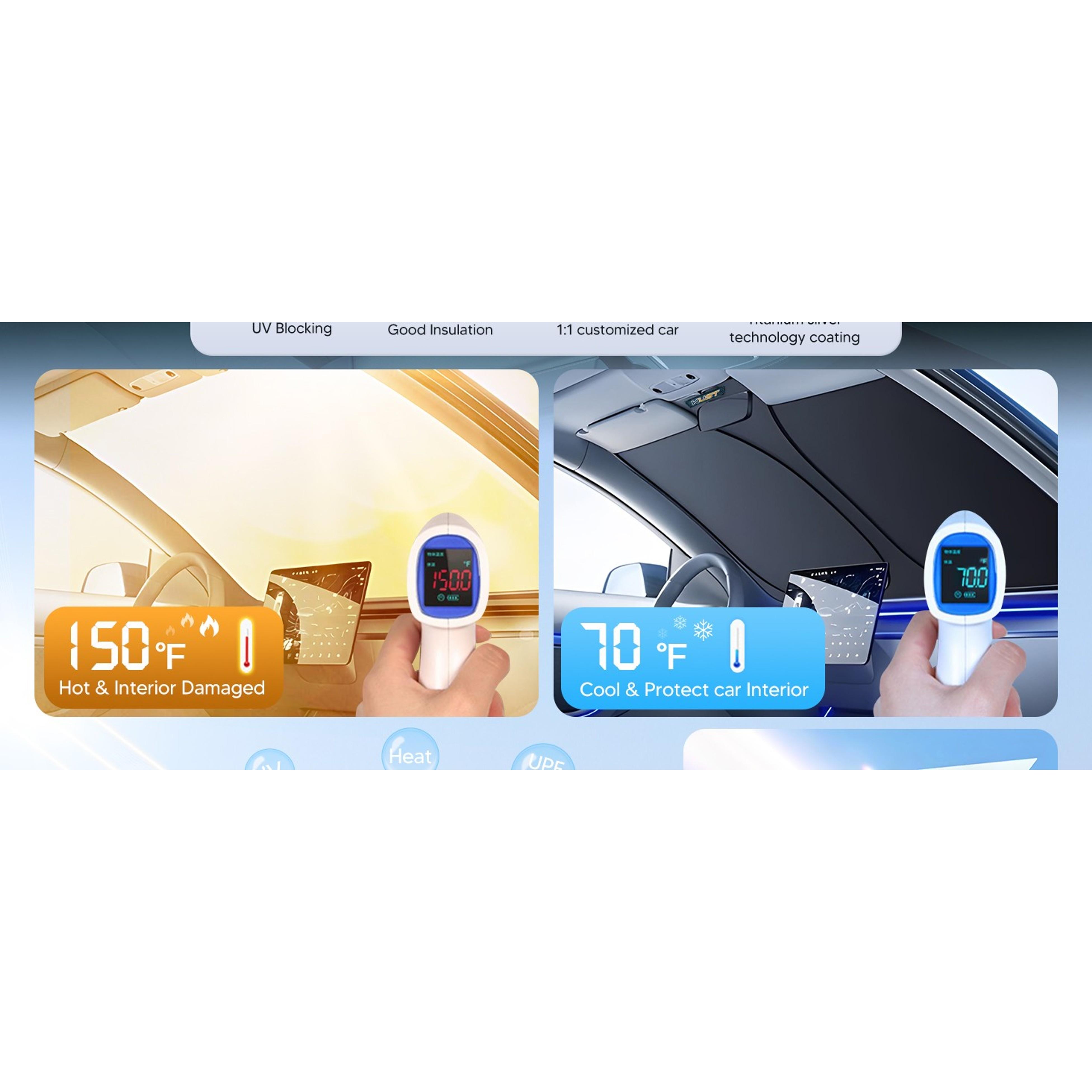 Windshield Sun Shade for 2014-2020 Nissan Rogue Accessories (NOT for Rogue Sport & 2021 Rogue 3rd Gen. T33) Sunshade Foldable Window Sun Protector Block UV Rays Keep Car Cooler