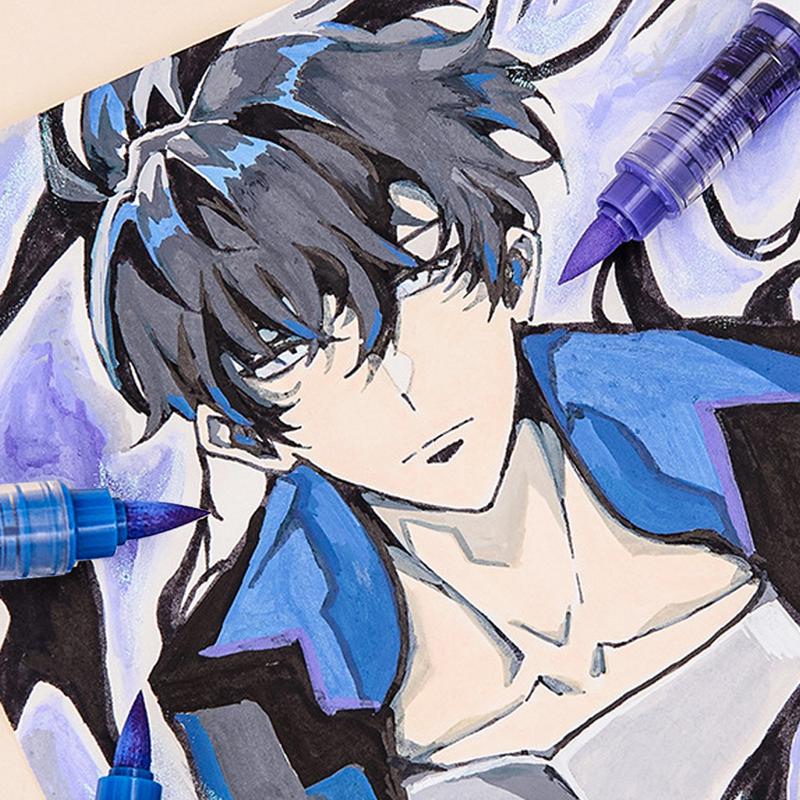 Gradient Color Marker Pen, 9 Counts/set Liquid Acrylic Marker Pen, Student Colored Graffiti Painting Coloring Pen, Art Supplies