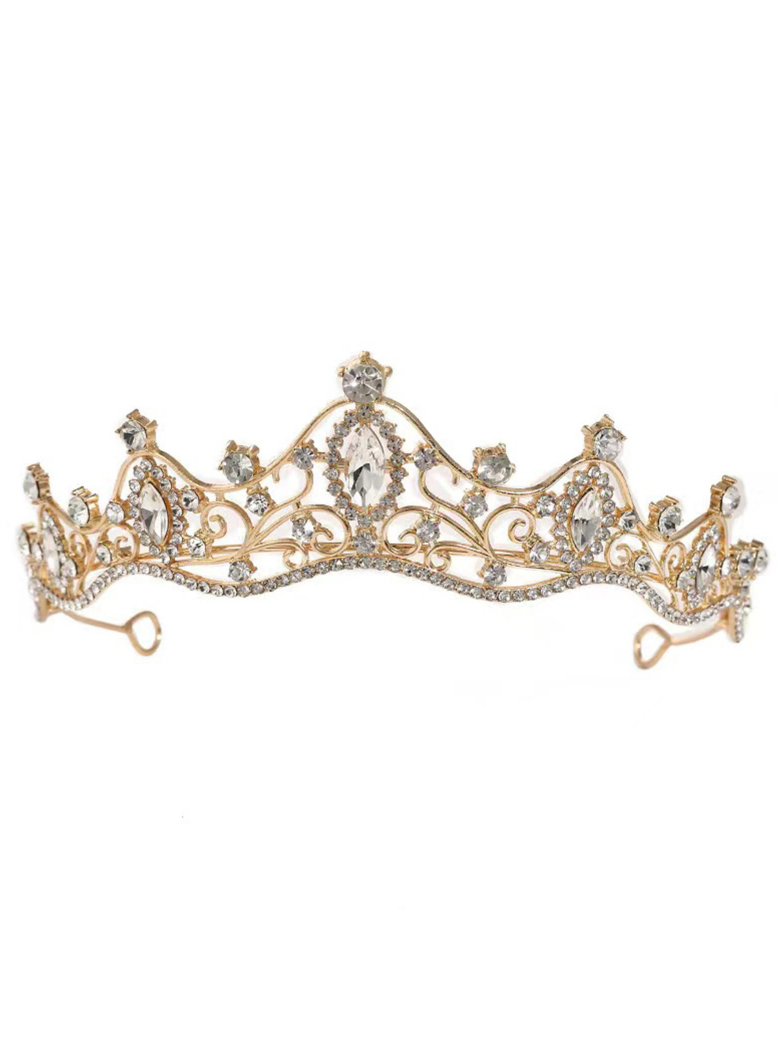 Crystal Wedding Tiara Headpiece Luxury Bridal Crown For Bride Marriage Party Birthday Cake Top Rhinestone Crown