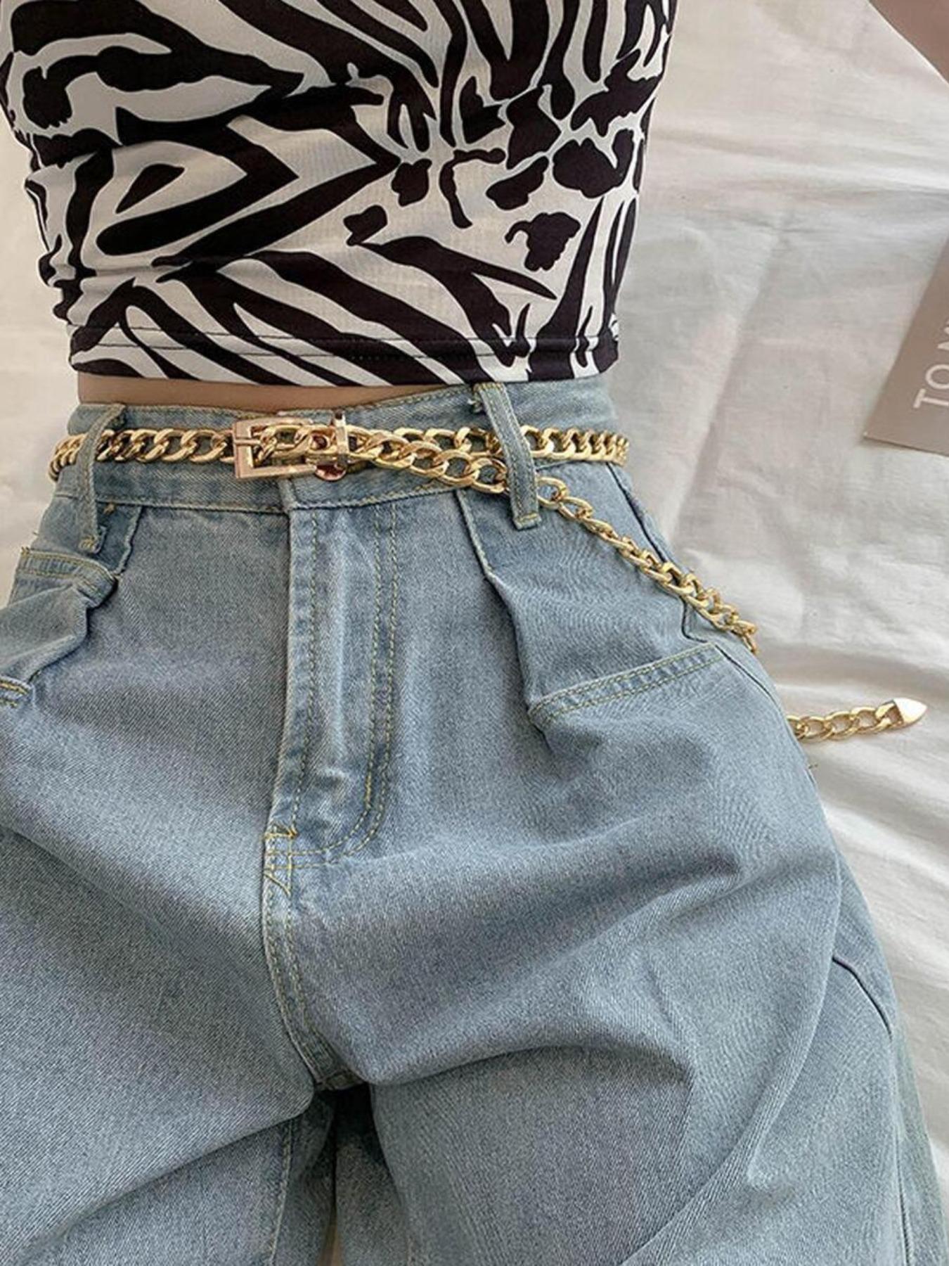 Fashionable Metal Chain Waist Belt, Simple Trendy Unisex Design, Casual All Seasons Accessory, Versatile and Stylish, Chain Belts