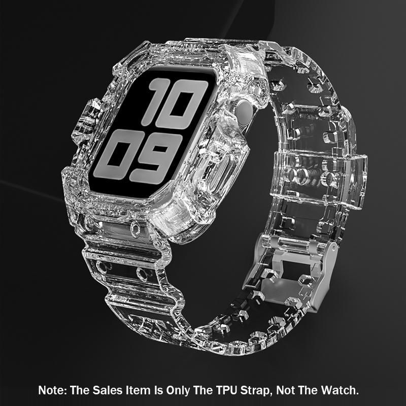 TPU Case + Strap 2-in-1 for Smart Watch, All-In-One Protective Band Cover (38-45mm)