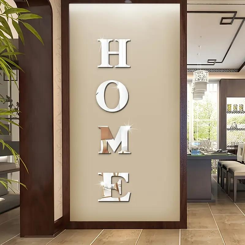 Self-Adhesive Acrylic Mirror Stickers Set of 4, Perfect for Home Decor, Ideal for Living Room and Bedroom, Easy to Apply and Remove