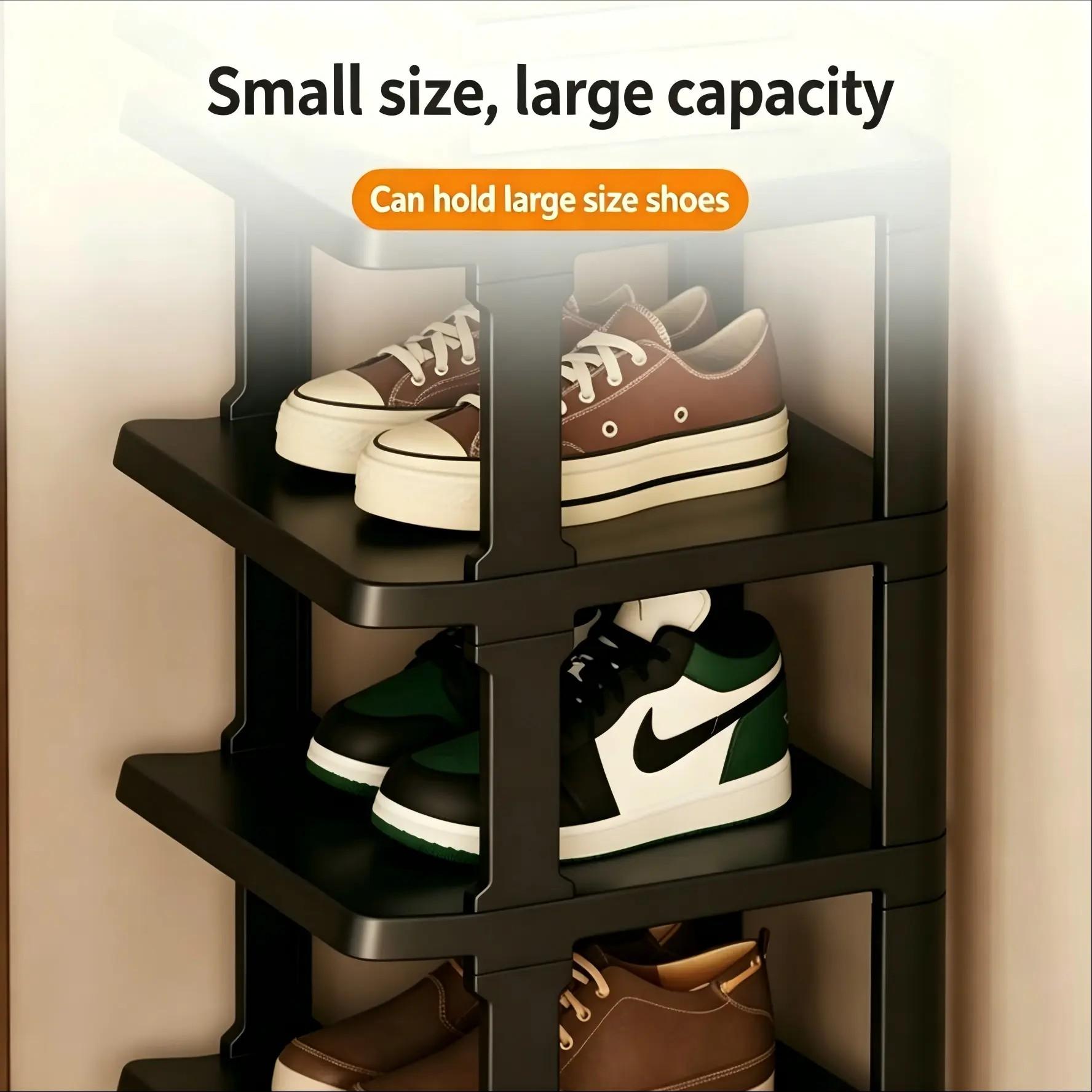 👟 Slim Tall Multifunctional Shoe Rack Shoe Holder for Entryway for Tight Spaces｜9-Tier Stackable Entryway Shoe Storage Organizer for Closet, Corner, Front Door