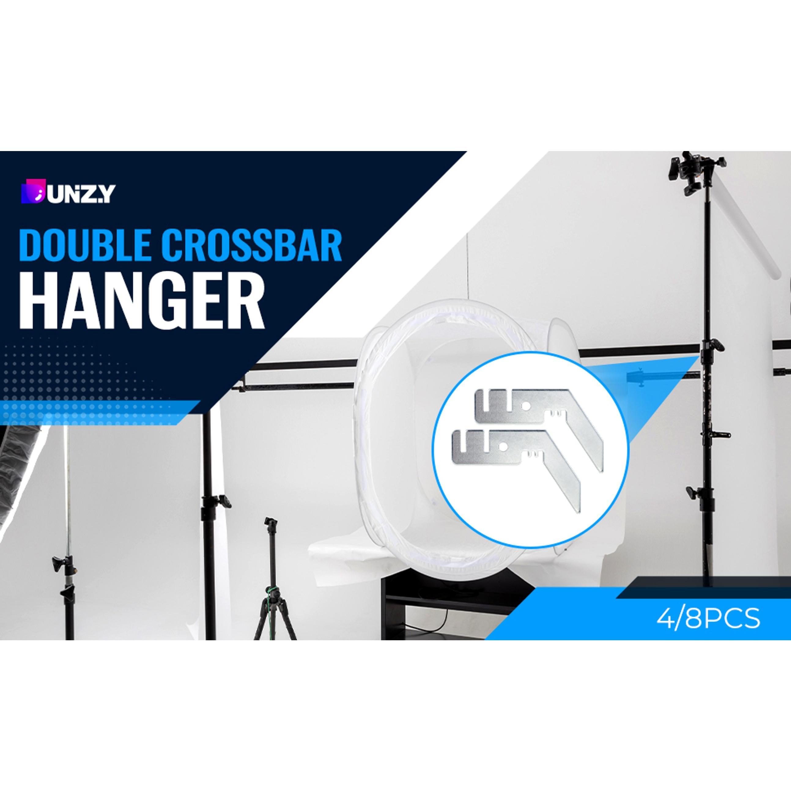 4 Pcs 3'' Double Crossbar Hanger Wedding Valance Hanger for Backdrop, Pipe and Drape Backdrop Stand Kit Double Stand