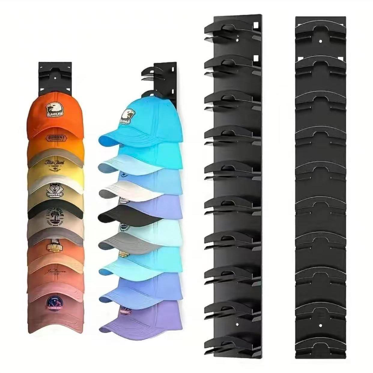 Wall Mounted Baseball Cap Storage Rack, 1/2 Counts Multipurpose Wall Mounted Hat Hook, Hat Storage Display Rack for Closet Door & Bedroom, Shelves, Hat Hanger