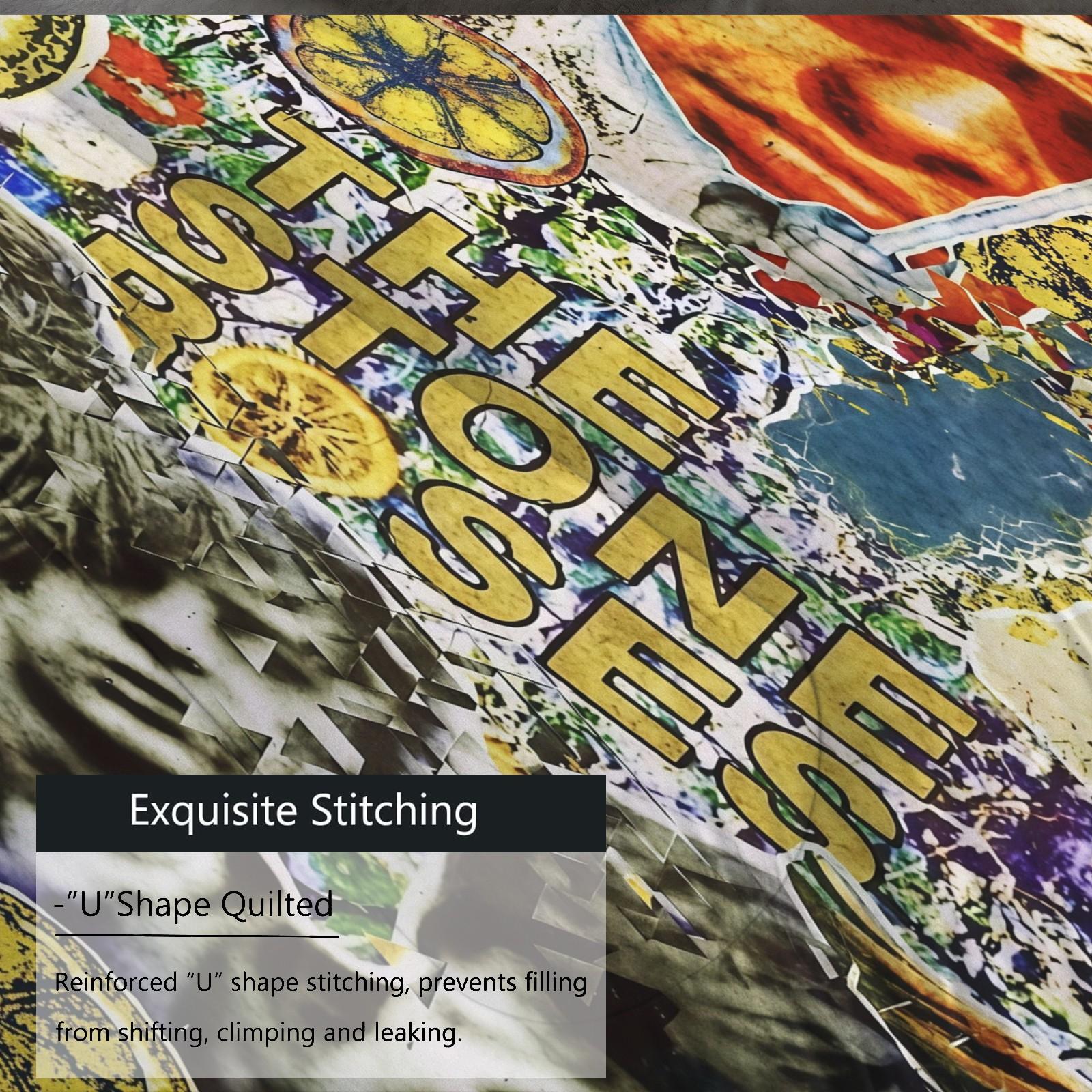 2/3 Piece The Stone Roses Comforter Set, 1 Comforter + 1/2 Pillowcases, Britpop Indie Rock Band Bedding, Retro Music Themed Bedroom Decor for Music Lovers, Ideal Fan Gift