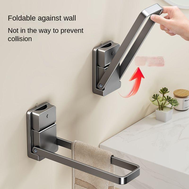 A Foldable Towel Rack with a Suction Cup, Suitable for Hanging Hand Towels at The Sink, Featuring a No-Drill Design for Storing Towels, Jewelry, Headbands, And Other Items in The Bathroom.