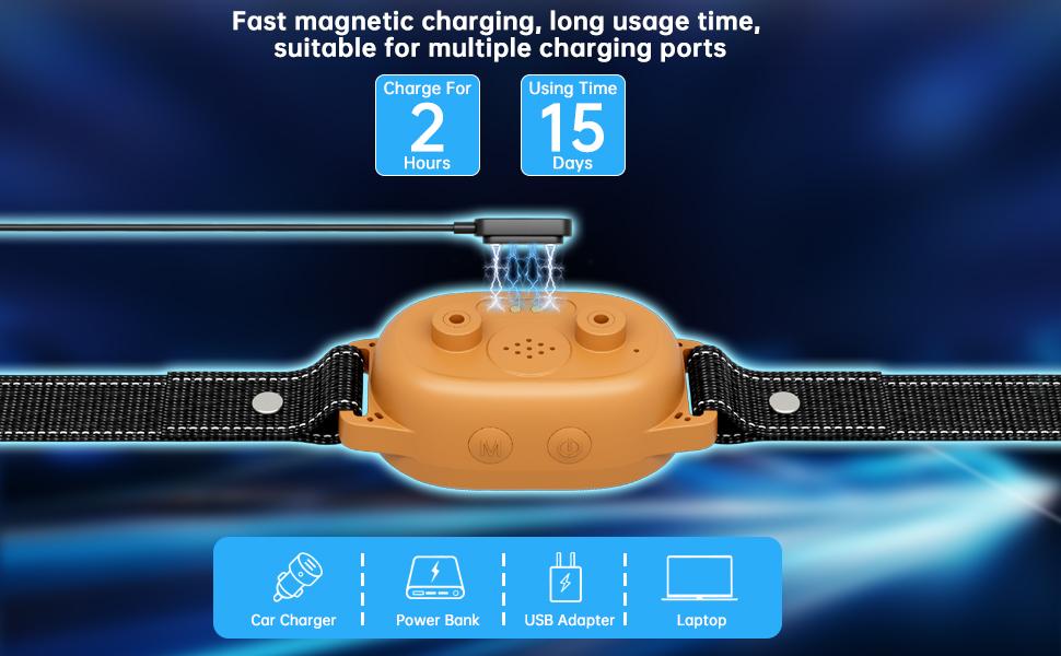 Anti Bark Collar for Dogs Smart No Harsh Shock Humane Training Collar with Beep Vibration, Rechargeable Automatic Dog Barking Control Device for Small Medium Dogs, Adjustable Sensitivity Levels