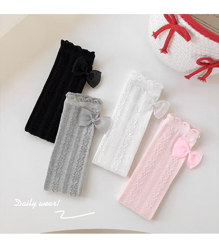 (New)4 Pairs Girls' Reversible Bow Calf Socks - Breathable Mesh, Spring & Summer |     Perfect for Christmas Festive Outfits & Daily Wear! #   ChristmasKidsWear #   ReversibleBowSocks #   GirlsBreathableMeshSocks