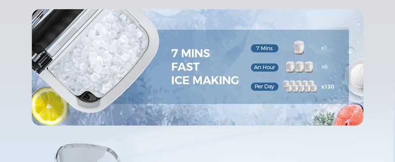 COWSAR Nugget Ice Maker Countertop,33lbs/Day, Pellet ice Maker, a Basket in 1.5 Hour, Self-Cleaning, One-Click Design, Compact Crushed Ice Maker with Chewy Ice for Home Bar Party