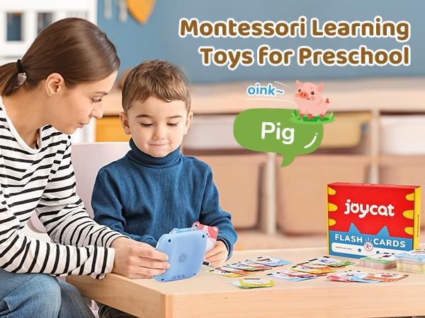 JoyCat English & Spanish Talking Flash Cards, Sight Words Game, Speech Therapy Toys, Autism Sensory Toy, Bilingual Language Toys, Phonics Flashcards