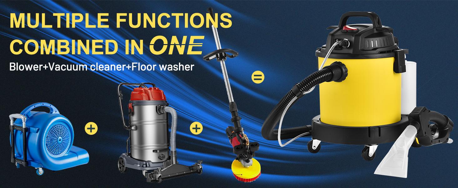 PRETEC 5.5+1 Gallon Wet & Dry Vacuum – 17 kPa Powerful Suction, 4-in-1 Multi-Purpose Cleaner with 15 ft Cord, Quiet 70 dB Operation – Ideal for Dog Hair, Garage, Home & Car PRETEC 5.5+1 Gallon Wet & Dry Vacuum – 17 kPa Powerful Suction, 4-in-1 Multi-Purpose Cleaner with 15 ft Cord, Quiet 70 dB Operation – Ideal for Dog Hair, Garage, Home & Car