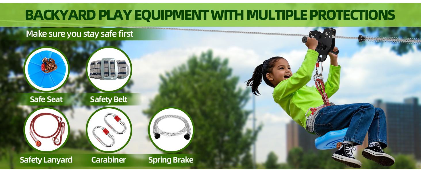 60-200FT Backyard Zip Line Kit for Kids and Adult Up to 400LBS with Stainless Steel Ziplines Spring Brake and Safety Harness, Outdoor Christmas and Birthday Gifts for Kids 60-200FT Backyard Zip Line Kit for Kids and Adult Up to 400LBS with Stainless Steel Ziplines Spring Brake and Safety Harness, Outdoor Christmas and Birthday Gifts for Kids